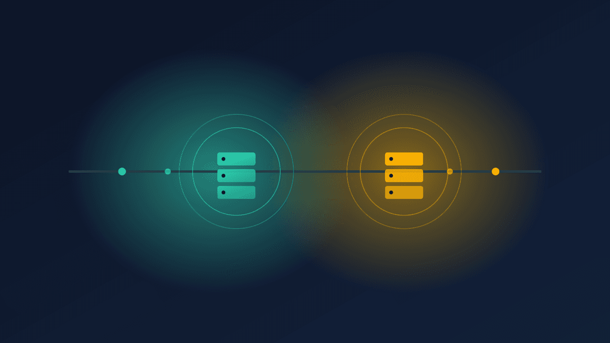 Isometric illustration of encrypted traffic passing through two chained VPN servers in different countries.