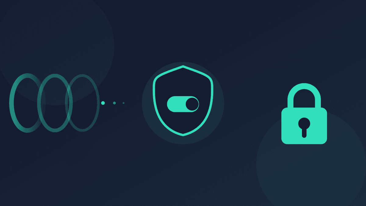 Illustration of a switch cutting off a data connection the moment an encrypted VPN tunnel fails