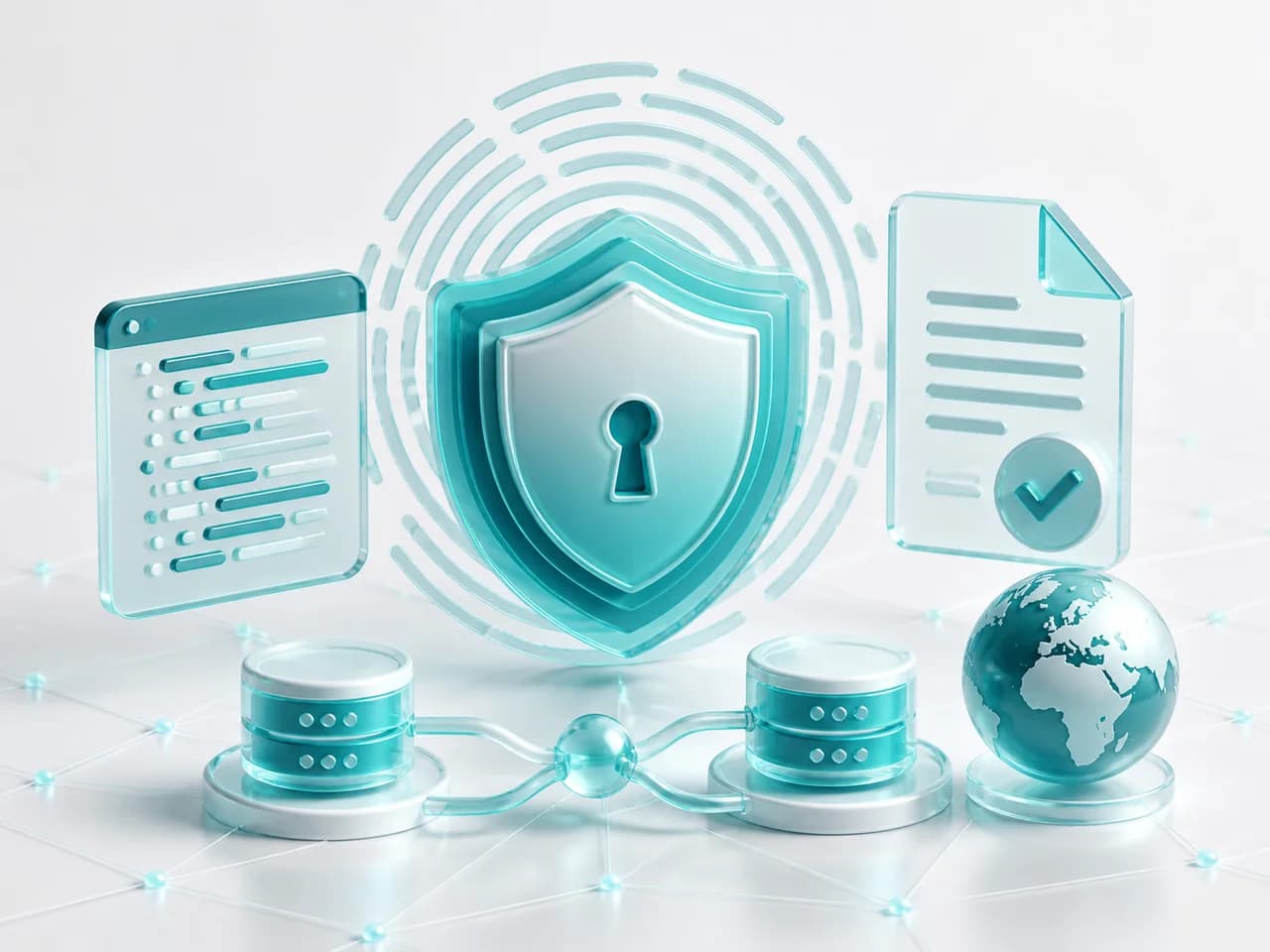 Privacy shield with audit, fingerprint and multi-hop network symbols