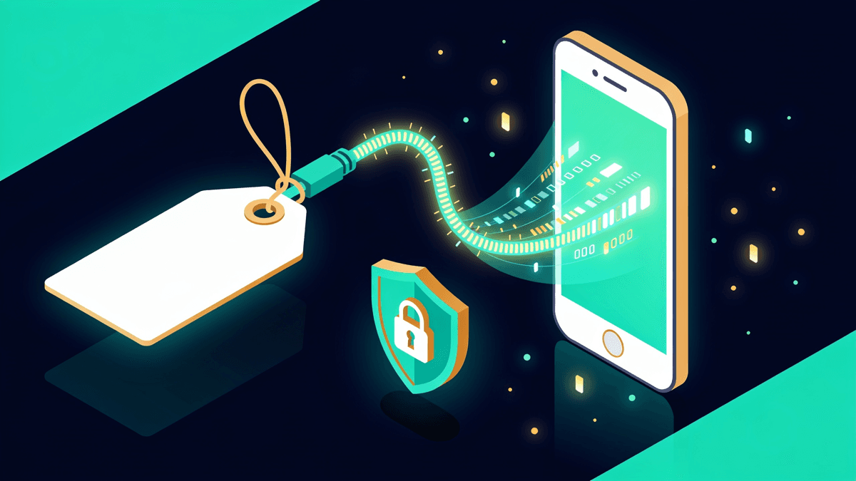 Illustration of a phone with a "FREE" price tag whose string is a data cable siphoning personal data out of the screen